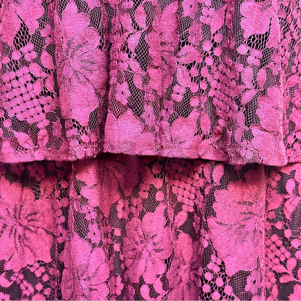 Lulu's Burgundy Lace Tiered Maxi Dress - Picture 8 of 14